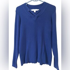 Kim Rogers Royal Blue V-Neck Sweater XL